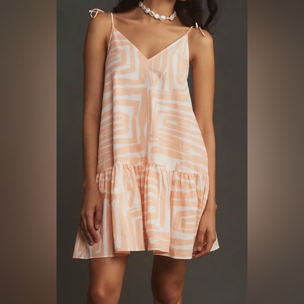 Anthropologie Maeve Sleeveless Flounce swing mini